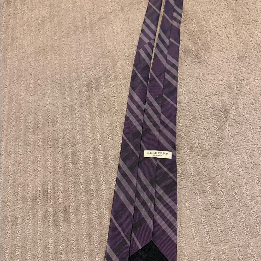 Burberry Purple Checkered Novacheck Men's Tie - Picture 4 of 5